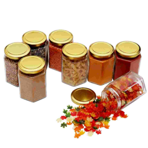 250ml hexagonal jar set of 5pcs